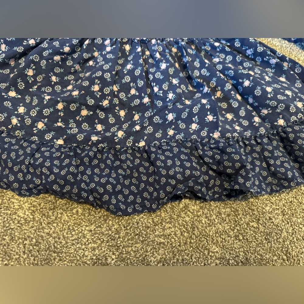 Navy Floral Carter’s Dress Peasant 24 months 24m 100% viscose long sleeve FLAW - Picture 4 of 14